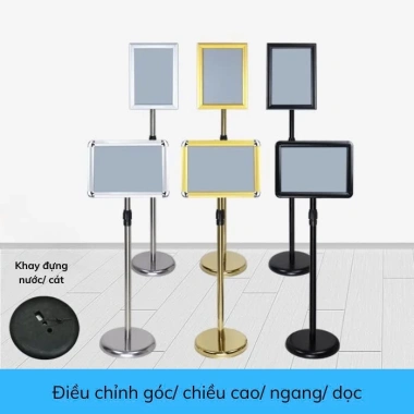 Bảng Menu A3 bọc nhôm chân inox, A4 viền nhôm, Thông Báo, Chỉ Dẫn, Lễ Tân Khách Sạn - Giá 449.000