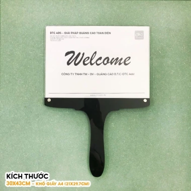 Bảng Mica Biển Đón Khách Cầm Tay - Hiển Thị Thông Báo, Hashtag A3 A4, Giá 280k