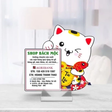 Bảng mica ca mèo ôm cá in mã QR tùy chỉnh - Đế mica cao cấp, giảm còn 26.250₫ Bảng mica ca mèo ôm cá in mã QR tùy chỉnh - Đế mica cao cấp, giảm còn 26.250₫