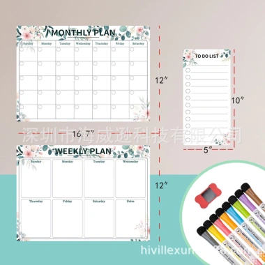 Bảng Nam Châm Kế Hoạch Ghi Chú A3 Dán Tủ Lạnh - Tặng 3 Bút, 15.000 VND 4
