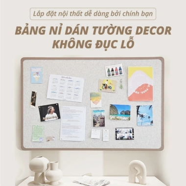 Bảng nỉ dán tường SNOW MON decor không đục lỗ Trang trí ghim giấy note postcard giá ưu đãi 226.200₫