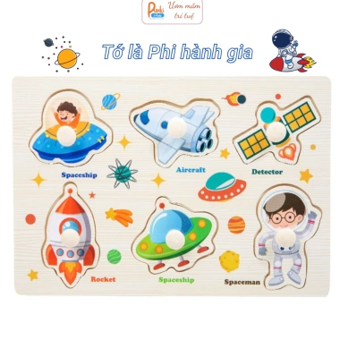 Bảng Núm Gỗ Xếp Hình Bé 2-5 Tuổi - Kích Thích Trí Tuệ, Giá Chỉ 29.000 VNĐ