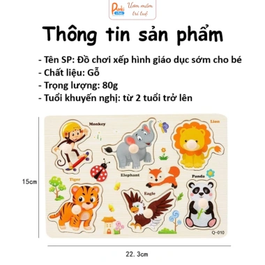 Bảng Núm Gỗ Xếp Hình Bé 2-5 Tuổi - Kích Thích Trí Tuệ, Giá Chỉ 29.000 VNĐ 9 Bảng Núm Gỗ Xếp Hình Bé 2-5 Tuổi - Kích Thích Trí Tuệ, Giá Chỉ 29.000 VNĐ 9
