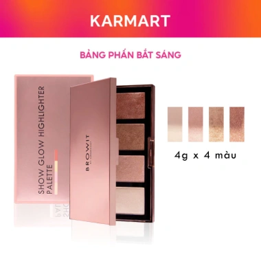 Bảng Phấn Bắt Sáng Browit Show Glow 4g 4 Màu – Palette Highlighter Đánh Bóng, Giá 259.000₫ (Giảm từ 310.800)