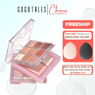 Bảng Phấn GOGO TALES 9 Ô GT663 Mắt, Má Hồng, Highlight Glaze 2 Tầng - Giá 147.000