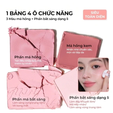 Bảng Phấn Má Hồng Judydoll 4 Ô Đa Năng Blush và Highlight 9g Giá Ưu Đãi 329k 6 Bảng Phấn Má Hồng Judydoll 4 Ô Đa Năng Blush và Highlight 9g Giá Ưu Đãi 329k 6