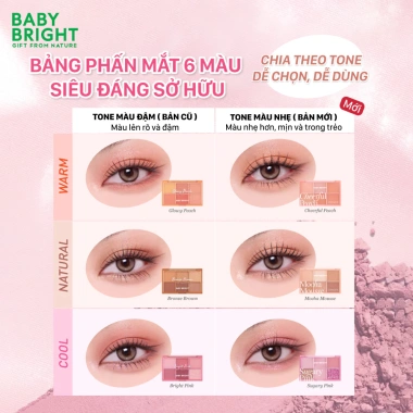 Bảng Phấn Mắt 6 Ô Nhũ Lì Baby Bright Giữ Màu Lâu Trôi 0.7g Giá 124k