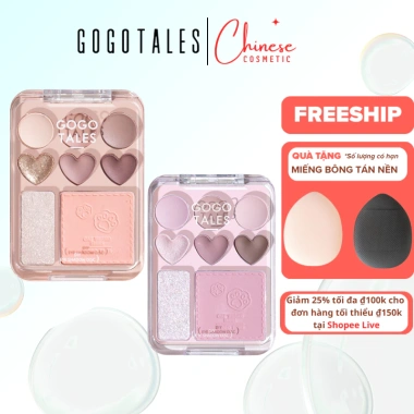 Bảng Phấn Mắt GOGO TALES 8 ô + Highlight + Má Hồng 3 trong 1 CAT Sticker Sweet, giảm còn 130k