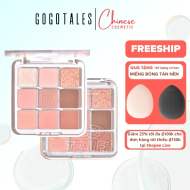 Bảng Phấn Mắt Gogo TALES Màu Hồng Nâu Đất Matte Pearlescent Non-Take-off, Giá 99.900₫