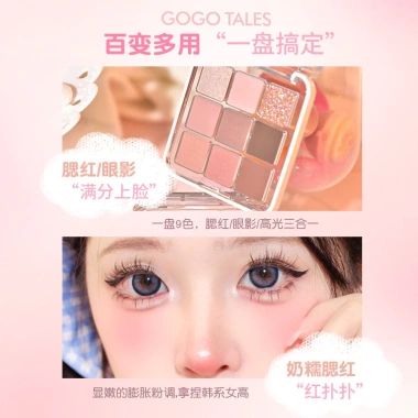 Bảng Phấn Mắt Gogo TALES Màu Hồng Nâu Đất Matte Pearlescent Non-Take-off, Giá 99.900₫
