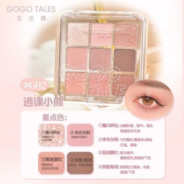 Bảng Phấn Mắt Gogo TALES Màu Hồng Nâu Đất Matte Pearlescent Non-Take-off, Giá 99.900₫