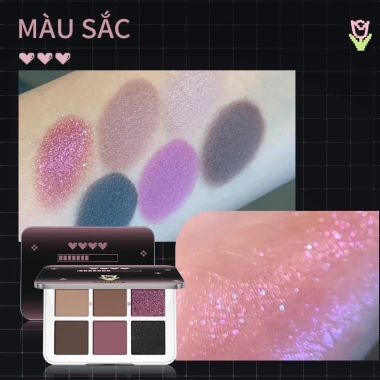 Bảng phấn mắt SHEDELLA 6g - Lâu trôi, không phai, dễ tô màu, hiệu ứng 3D, độ bóng cao, 6 trong 1 - Giảm giá 18%