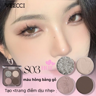 Bảng Phấn Mắt VEECCI 4 Màu Tông Đất Lấp Lánh - Giá chỉ 105.900₫, giảm ngay