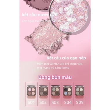 Bảng Phấn Mắt VEECCI 4 Màu Tông Đất Lấp Lánh - Giá chỉ 105.900₫, giảm ngay