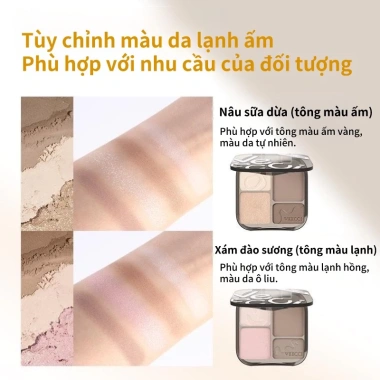 Bảng Phấn Tạo Khối VEECCI Tự Nhiên Lâu Trôi - Chống Thấm Nước, Bắt Sáng Hot Douyin, Giá chỉ 150.000đ 2