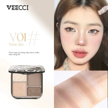 Bảng Phấn Tạo Khối VEECCI Tự Nhiên Lâu Trôi - Chống Thấm Nước, Bắt Sáng Hot Douyin, Giá chỉ 150.000đ 3