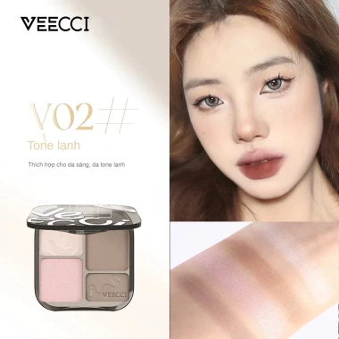 Bảng Phấn Tạo Khối VEECCI Tự Nhiên Lâu Trôi - Chống Thấm Nước, Bắt Sáng Hot Douyin, Giá chỉ 150.000đ 4
