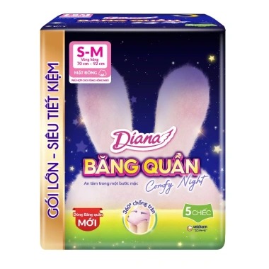 Băng quần Diana Comfy Night 18 gói 360 độ chống tràn 5 miếng - Giá ưu đãi 1.208.000 VNĐ 4 Băng quần Diana Comfy Night 18 gói 360 độ chống tràn 5 miếng - Giá ưu đãi 1.208.000 VNĐ 4