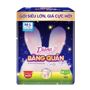 Băng Quần Diana Comfy Night M-L 18 chiếc - Giá 199.000₫, thoải mái suốt đêm