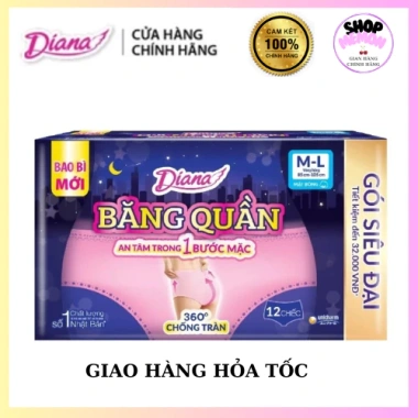 Băng quần Diana Sensi gói lớn 12 miếng Size M-L thoải mái, mềm, giá giảm 187k 2 Băng quần Diana Sensi gói lớn 12 miếng Size M-L thoải mái, mềm, giá giảm 187k 2