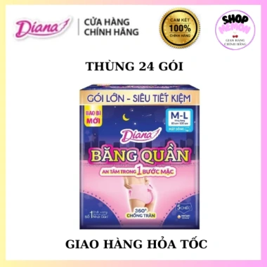 Băng quần Diana size ML - Sỉ 1 thùng, gói lớn 5M, giảm giá 20% chỉ 972k
