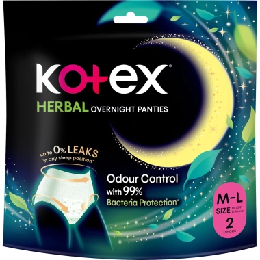 Băng quần KOTEX Herbal size ML gói 2 miếng – Siêu mỏng, bảo vệ 24h, giá 22.677₫ 2 Băng quần KOTEX Herbal size ML gói 2 miếng – Siêu mỏng, bảo vệ 24h, giá 22.677₫ 2