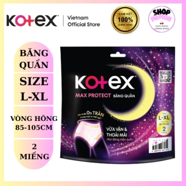 Băng quần KOTEX size XL gói 2 miếng Thấm hút nhanh, bảo vệ an toàn, chỉ 35.000đ Băng quần KOTEX size XL gói 2 miếng Thấm hút nhanh, bảo vệ an toàn, chỉ 35.000đ