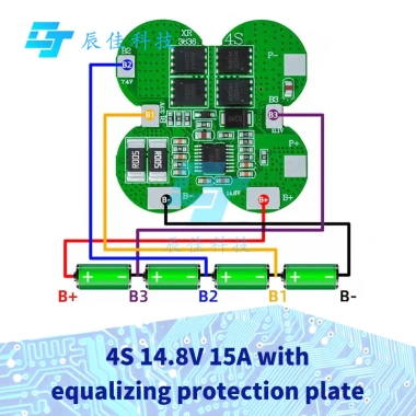 Bảng sạc pin 4S 15A 14.8V 18.650 Lithium bảo vệ quá dòng và nhiệt độ cho dụng cụ điện giảm giá 18%