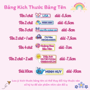 Bảng Tên Học Sinh, Bé Mầm Non In Thêu Yêu Cầu - Ủi Lên Quần Áo, Mũ, Giá 54.000₫ 3