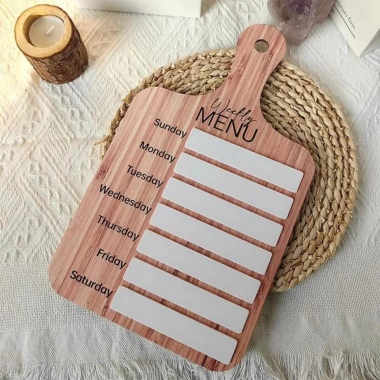 Bảng thực đơn tuần JESJELIU gỗ đa chức năng kèm bút máy lập kế hoạch bữa ăn tủ lạnh - Giảm giá 22%
