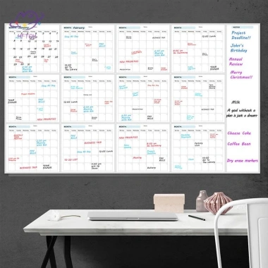 Bảng trắng 35x58 inch xóa được, ngày tháng lớn, kế hoạch cho nhà và văn phòng