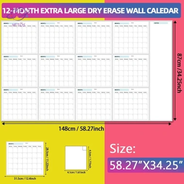 Bảng trắng 35x58 inch xóa được, ngày tháng lớn, kế hoạch cho nhà và văn phòng 5 Bảng trắng 35x58 inch xóa được, ngày tháng lớn, kế hoạch cho nhà và văn phòng 5