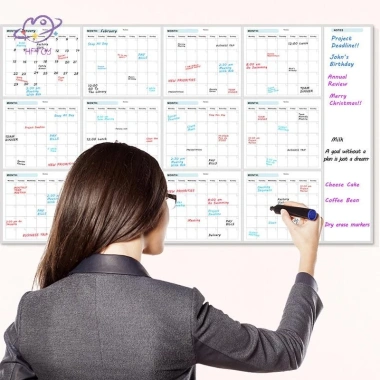 Bảng trắng 35x58 inch xóa được, ngày tháng lớn, kế hoạch cho nhà và văn phòng
