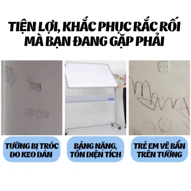 Bảng Trắng Dán Tường Không Dùng Keo - Viết Bút Lông Ghi Chú, Không Hại Tường, 29k 4