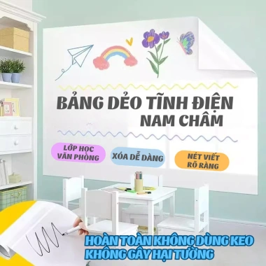 Bảng Trắng Dán Tường Không Keo - Ghi Chú Bút Lông, Không Hại Tường, Giá 32.000₫ 2 Bảng Trắng Dán Tường Không Keo - Ghi Chú Bút Lông, Không Hại Tường, Giá 32.000₫ 2