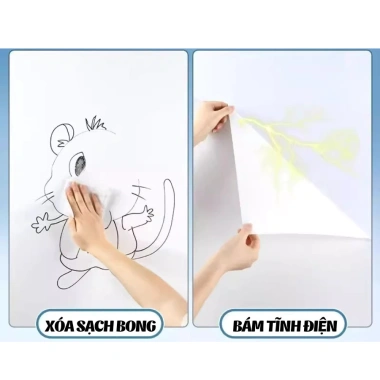Bảng Trắng Dán Tường Không Keo - Ghi Chú Bút Lông, Không Hại Tường, Giá 32.000₫