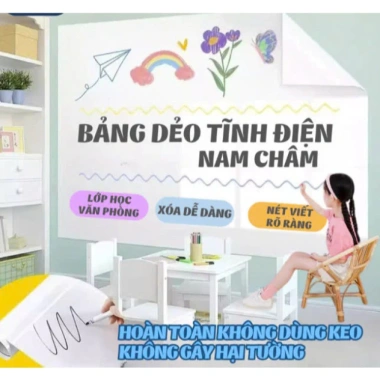 Bảng trắng dán tường không keo, không hại, học bé, họp văn phòng - 22.000 VND