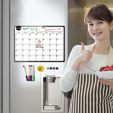 Bảng Trắng Nam Châm A3 Kích Thước Linh Hoạt - Vẽ Thông Điệp Hàng Tuần, Hàng Tháng Cho Tủ Lạnh, Giá 34.100₫ 2