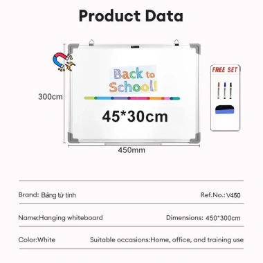 Bảng Trắng Viền Nhôm 20x30 45x30 45x60cm - Tặng Bút & Lau Bảng, Giá 62.900₫ 10 Bảng Trắng Viền Nhôm 20x30 45x30 45x60cm - Tặng Bút & Lau Bảng, Giá 62.900₫ 10