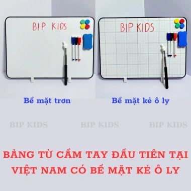 Bảng từ cầm tay BIP KIDS 2 mặt, từ tính, kèm giá đỡ, tặng 10 phụ kiện - Giá ưu đãi 129k 3