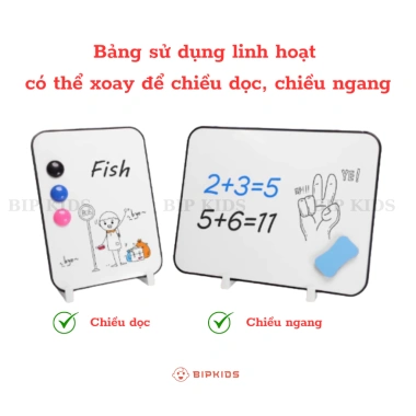 Bảng từ cầm tay BIP KIDS 2 mặt, từ tính, kèm giá đỡ, tặng 10 phụ kiện - Giá ưu đãi 129k 9