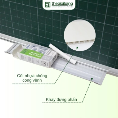 Bảng từ xanh Easyboard Tân Hà ô ly tiểu học 2x2 - 40x60/60x80/60x100/80x120 cm, viết phấn, tặng phụ kiện