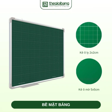 Bảng từ xanh Easyboard Tân Hà ô ly tiểu học 2x2 - 40x60/60x80/60x100/80x120 cm, viết phấn, tặng phụ kiện