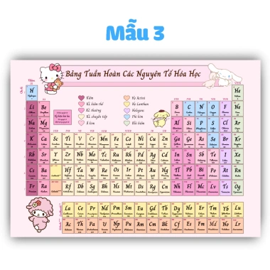 Bảng tuần hoàn Hello Kitty Shin A4 ép plastic từ Trạm Idol Giá 17.639 VND 6