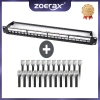Bảng vá UTP ZoeRax 1U 24 cổng Cat6/5E/5 RJ45 19 inch, nắp sau tháo rời, hỗ trợ 24 cáp mạng chèn - Giá chỉ 272.140₫