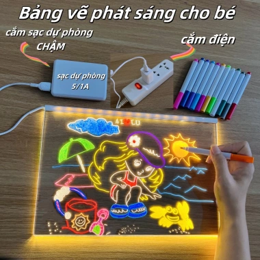 Bảng Vẽ Điện Tử 30x30 Sáng Tạo Cho Bé Tặng Bút Vẽ Xoá Được Phát Sáng Giá 39k
