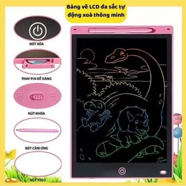 Bảng Vẽ LCD Tự Xóa 16 inch cho Bé - Màn hình đa sắc, kèm bút viết, giảm 22%