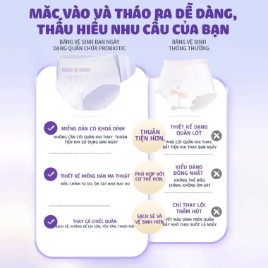 Băng vệ sinh ban ngày dạng quần probiotic Misecr - 5 miếng, không cần cởi quần, giảm còn 42.000 VND 2