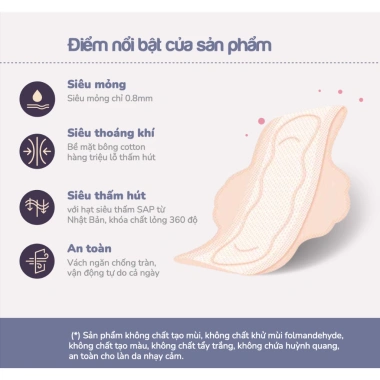 Băng vệ sinh ban ngày Yeonchi 245mm không cánh - Siêu thấm hút, khô thoáng, 6 gói 130k