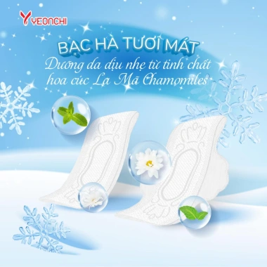 Băng vệ sinh ban ngày Yeonchi Cooling thoáng khí bạc hà, dưỡng da hoa cúc Chamomiles, giá 83.000₫ 8